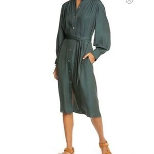 VINCE Elegant Green Midi Dress size M